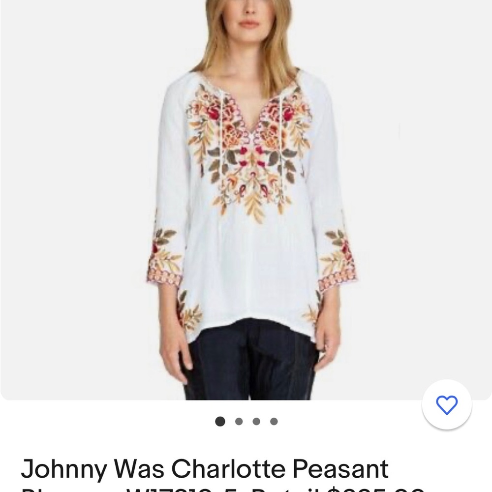 Johnny Was Workshop Charlotte Peasant Blouse